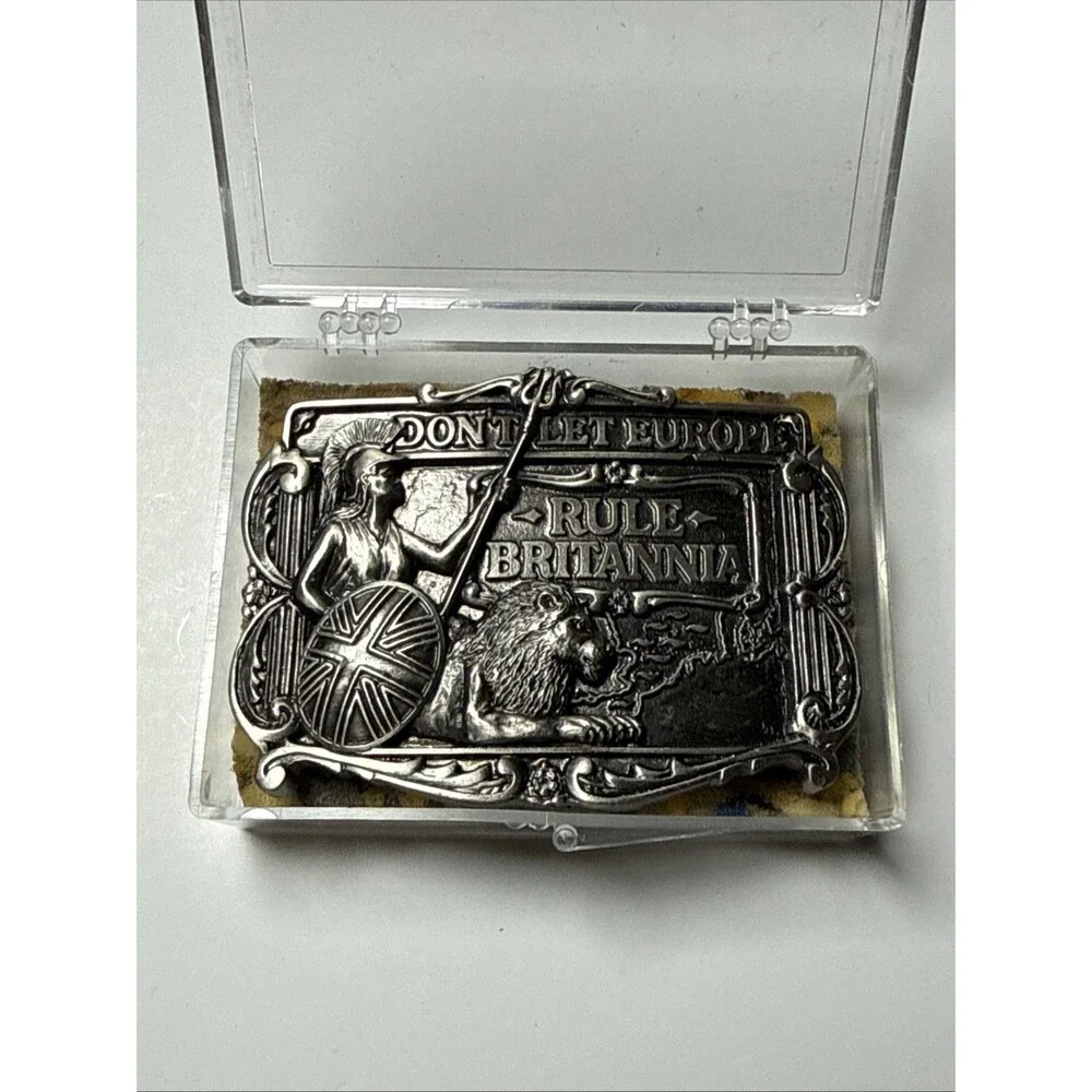 DON'T LET EUROPE RULE BRITANNIA METAL BELT BUCKLE TANSIDE LTD DRAGON COLLECTION